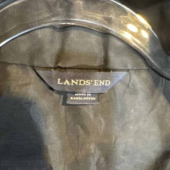 Lands End Women’s Waterproof Rain Coat Windbreaker Black Size L/P‎  14-16 VTG - Picture 6 of 16